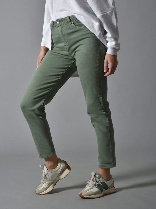 Belle Femme Women's Jean Trousers Green