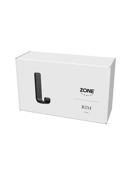 Zone Denmark Άγκιστρο Μπάνιου Μονό με Βίδες ​4x8.5cm Μαύρο