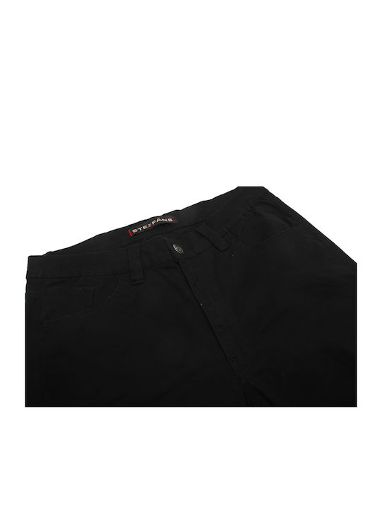 Stefansxxl Men's Trousers Elastic in Loose Fit Black