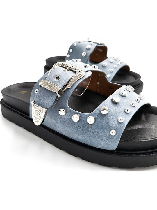 Women's Flat Sandals in Blue Color