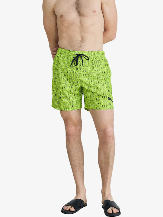 Men's Swimwear Shorts Electric Lime with Patterns