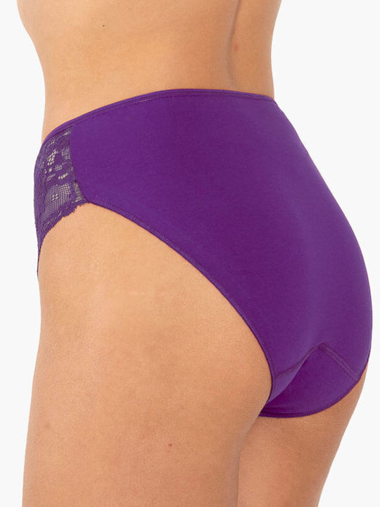 A.A UNDERWEAR Cotton Women's Slip Seamless with Lace Purple