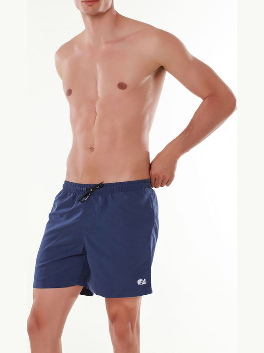 Apple Men's Swim Shorts Short Solid Color Plus Sizes Blue
