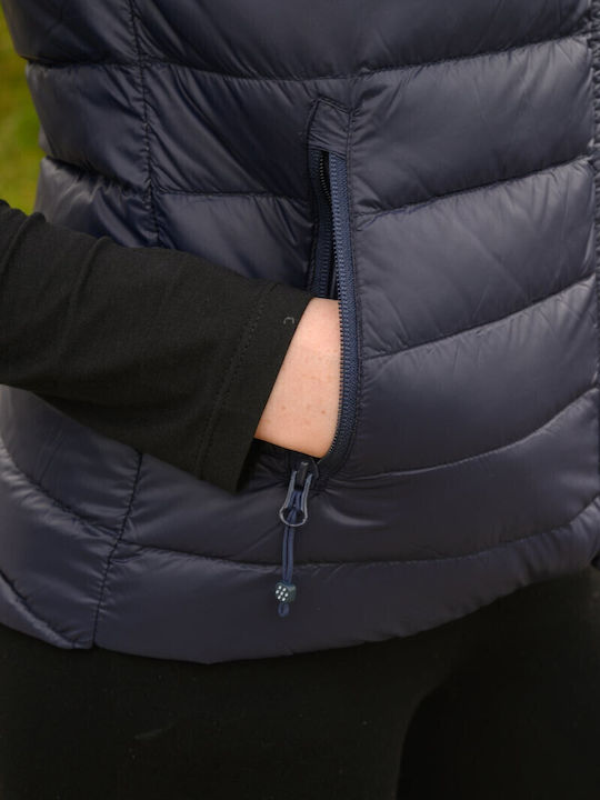 Alpine Women's Short Puffer Jacket Waterproof for Winter Dark Blue