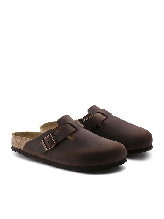 Boston Soft Footbed Men's Leather Slippers Beige