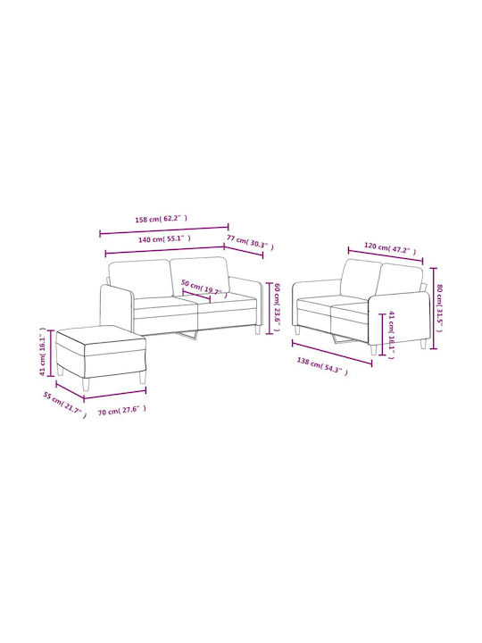 Set de Sufragerie 2 Scaune & 2 Scaune & Taburet