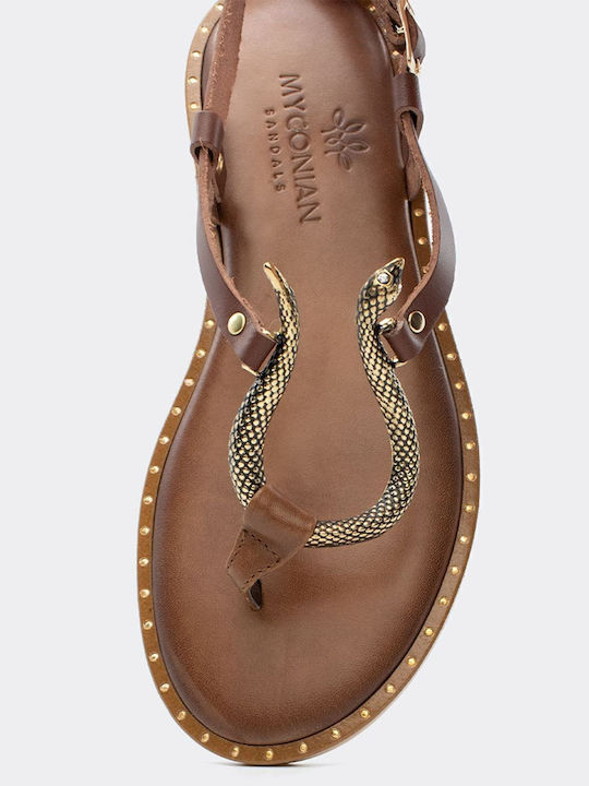 Sandale Casual Damă Din Piele Maro