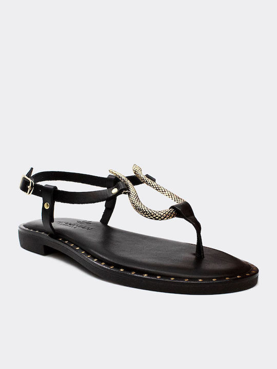Sandale Casual Damă Din Piele Negru