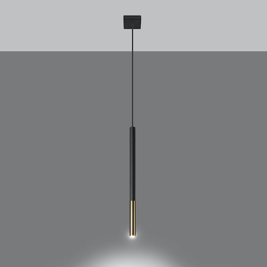 Sollux Mozaica 1 Pendant Light Black/Gold with Socket G9 46x17cm