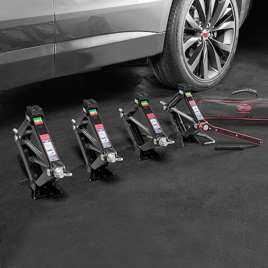 Heyner Hand Operated Scissor Jack with Lifting Capacity up to 38cm and Weight Capacity up to 1.5 Tons