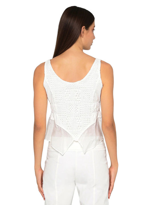 LAAGAM Damen Bluse White