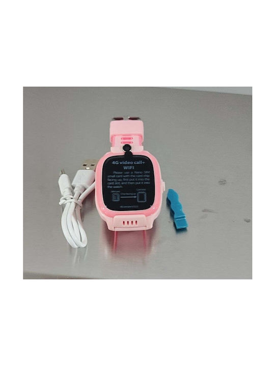 Smartwatch pentru copii cu curea din cauciuc/plastic Roz