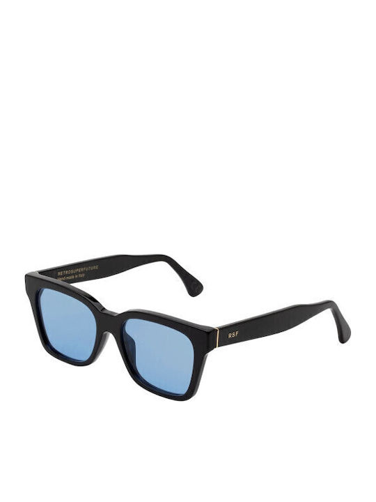 Retrosuperfuture Sunglasses Μαύρα with Acetate Frame & Blue Lens