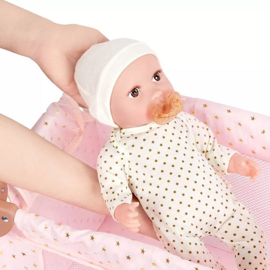 Детска играчка Battat Сгъваема кукленска люлка Lulla Baby 14" 33 X 15.24 X 12.7 Cm Розова