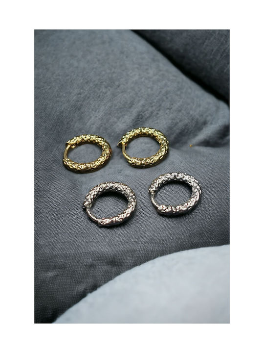 Steel Gold Hoop Earrings