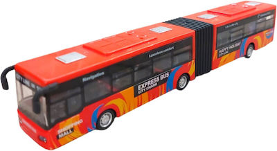 Red Metal Tourist Bus with Lights and Sounds 17cm