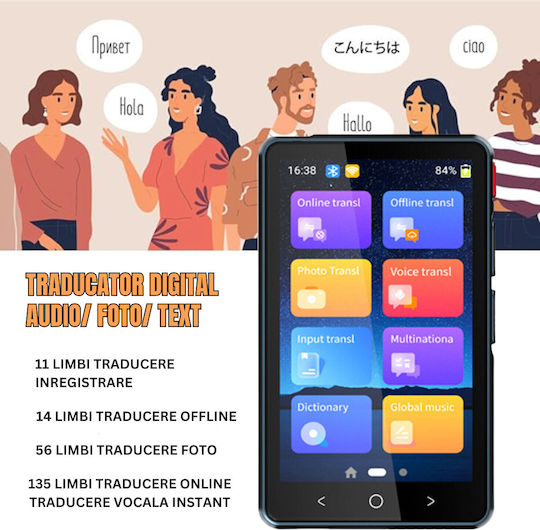 Intelligent Bidirectional Real-time Translator Instant Online Voice Translation In 135 Languages Wifi Hotspot Visionhub Translator 4.0 Inch Hd Touchscreen Offline Translation