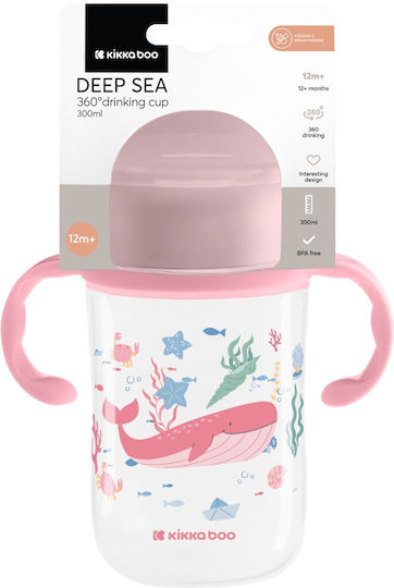 Kikka Boo Kleinkinderbecher aus Silikon Rosa 300ml für 12m+m+