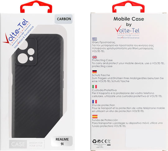 Volte-Tel Carbon Camera Protective Back Cover Σιλικόνης Μαύρο (Realme 9i)