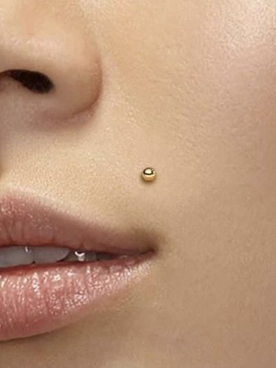 Wertvolle Gold K14 Ohrring Piercing Ball Labret Glbxb2.5