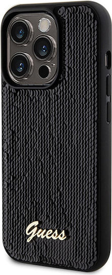 Guess Sequin Script Metal Back Cover Plastic Black (iPhone 13 Pro Max)