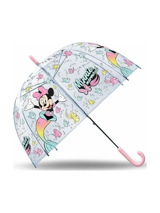 Minnie Mouse Kinderregenschirm Gebogener Handgriff Transparenter 46cm Minnie Mouse Kinderregenschirm Gebogener Handgriff Transparenter 46cm