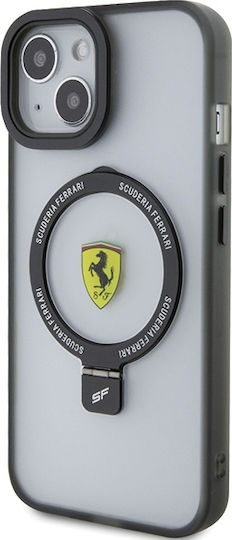 Ferrari Umschlag Rückseite Kunststoff / Silikon Schwarz (iPhone 15)