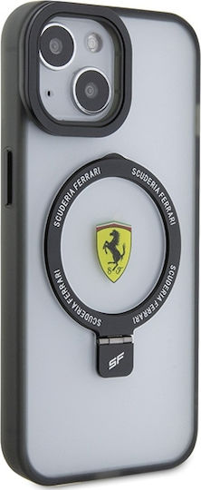 Ferrari Umschlag Rückseite Kunststoff / Silikon Schwarz (iPhone 15)