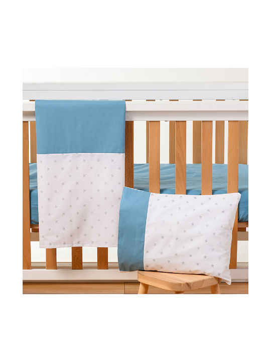 abo Baby Sheets Set Crib Cotton Sky Blue 70x140cm