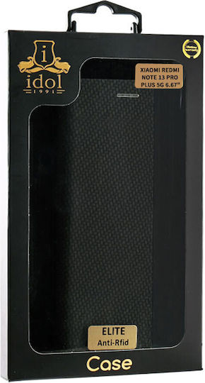 Idol 1991 Elite Anti-rfid Book Δερματίνης Μαύρο (Redmi Note 13 Pro+)