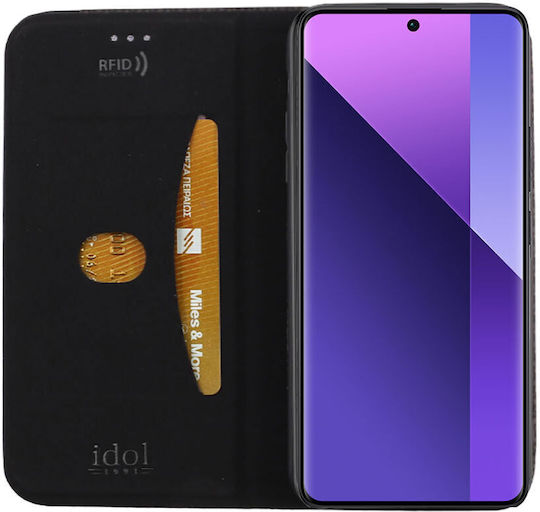Idol 1991 Elite Anti-rfid Book Δερματίνης Μαύρο (Redmi Note 13 Pro+)