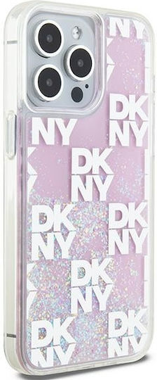 DKNY Liquid Glitter Checkered Pattern Back Cover Πλαστικό / Σιλικόνης Ροζ (iPhone 15 Pro Max)