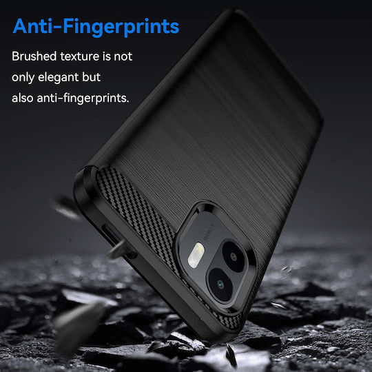 Techsuit Carbon Back Cover Silicon Negru (Redmi A1+ / A2+)