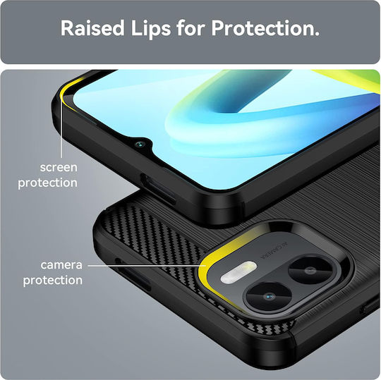 Techsuit Carbon Back Cover Silicon Negru (Redmi A1+ / A2+)