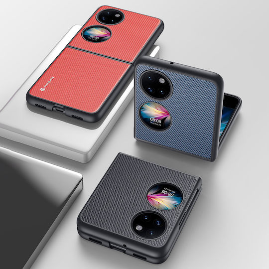 Dux Ducis Fino Umschlag Rückseite Silikon / Stoff / Gehärtetes Glas Schwarz (Huawei P50)