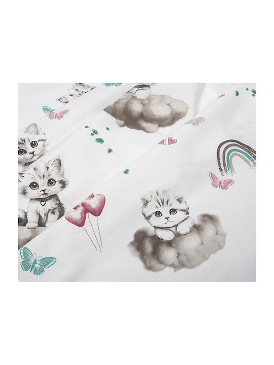 Dimcol Duvet Crib Cotton White Mauve 120x160cm