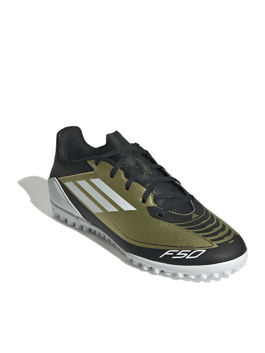 adidas F50 Club Messi Football Shoes with Molded Cleats Gold