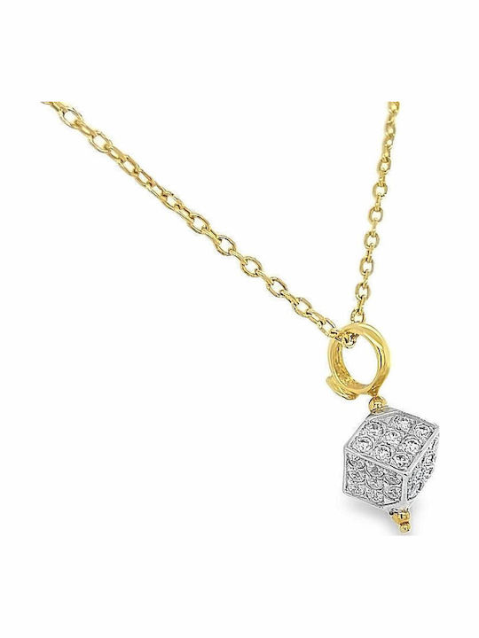 Necklace White Gold 18K Gold Zircon Motif Nk10712