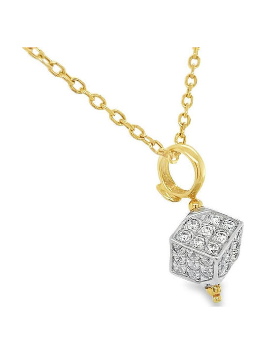 Necklace White Gold 18K Gold Zircon Motif Nk10712