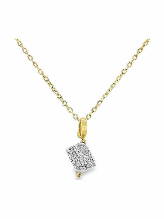Necklace White Gold 18K Gold Zircon Motif Nk10712