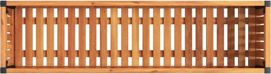 vidaXL Ζαρντινιέρα Μεταλλική Καφέ 110x30x27.5εκ.