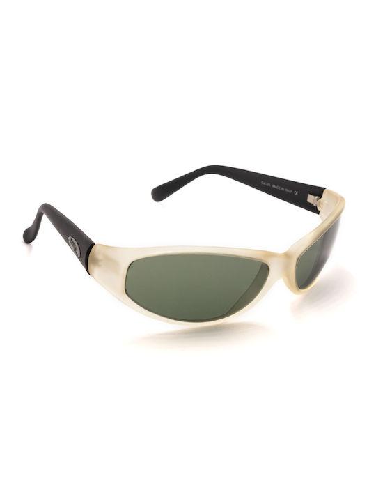 Cotton Club Women's Sunglasses with Beige Plastic Frame and Green Lens 926 3/A