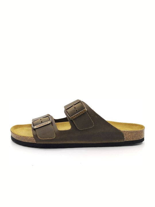 Barna Leder Herrensandalen Dark Green