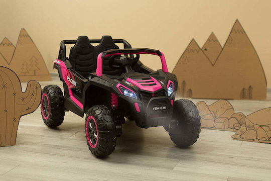 Caretero Two Seater Electric Ride On Car with Remote Control 12 Volt Pink for 3+ Years