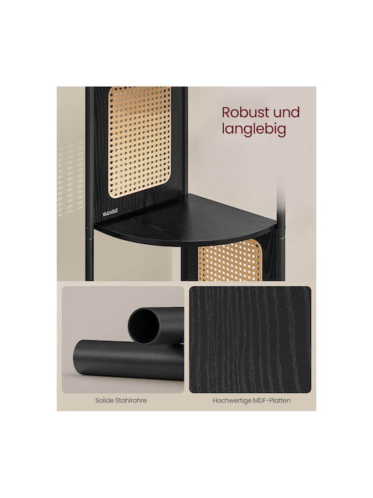 Eckbibliothek Ebony Black 31.9x31.9x156.4cm