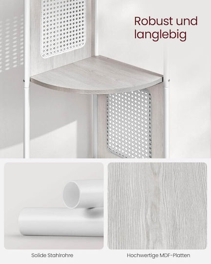 Eckbibliothek Oatmeal Beige 31.9x31.9x156.4cm