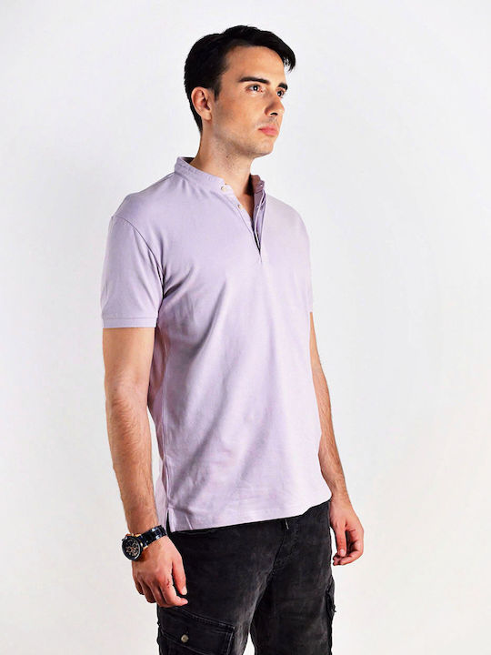 Beltipo Men's Blouse with Buttons Purple