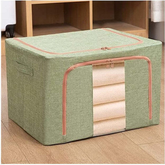 Fabric Storage Box with Lid Green 60x42x40cm 1pcs