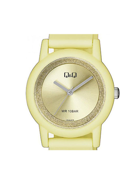 Q&Q Kids Analog Watch with Rubber/Plastic Strap Yellow