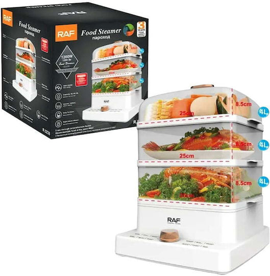 Raf R5238 Food Steamer with 3 Steaming Decks 12lt